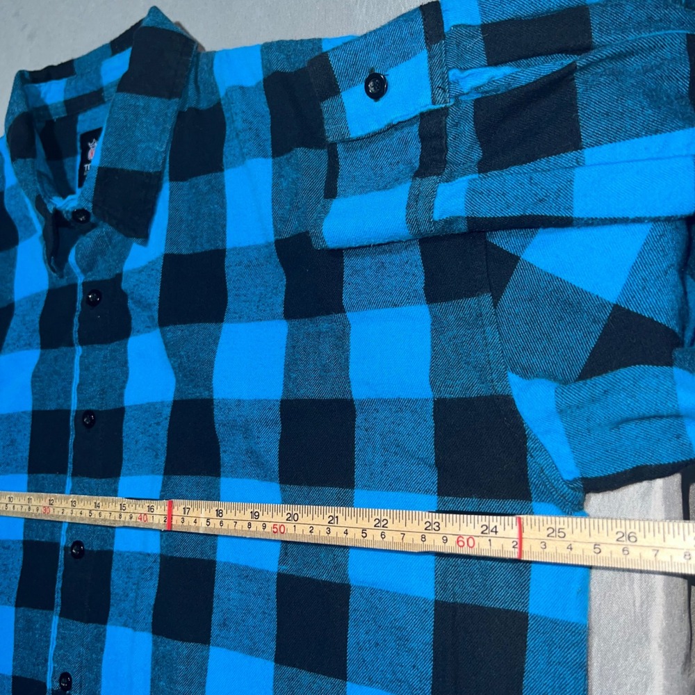 NFL Team Apparel Mens XL Carolina Panthers Plaid Flannel Button Up Shirt Cotton - Picture 7 of 10